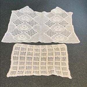 Handmade Vintage Crochet Lace Set of 2